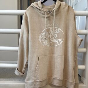 ❄️ Bass Pro Shops Tan Hoodie with Relaxed Fit and Graphic Design SZ XL